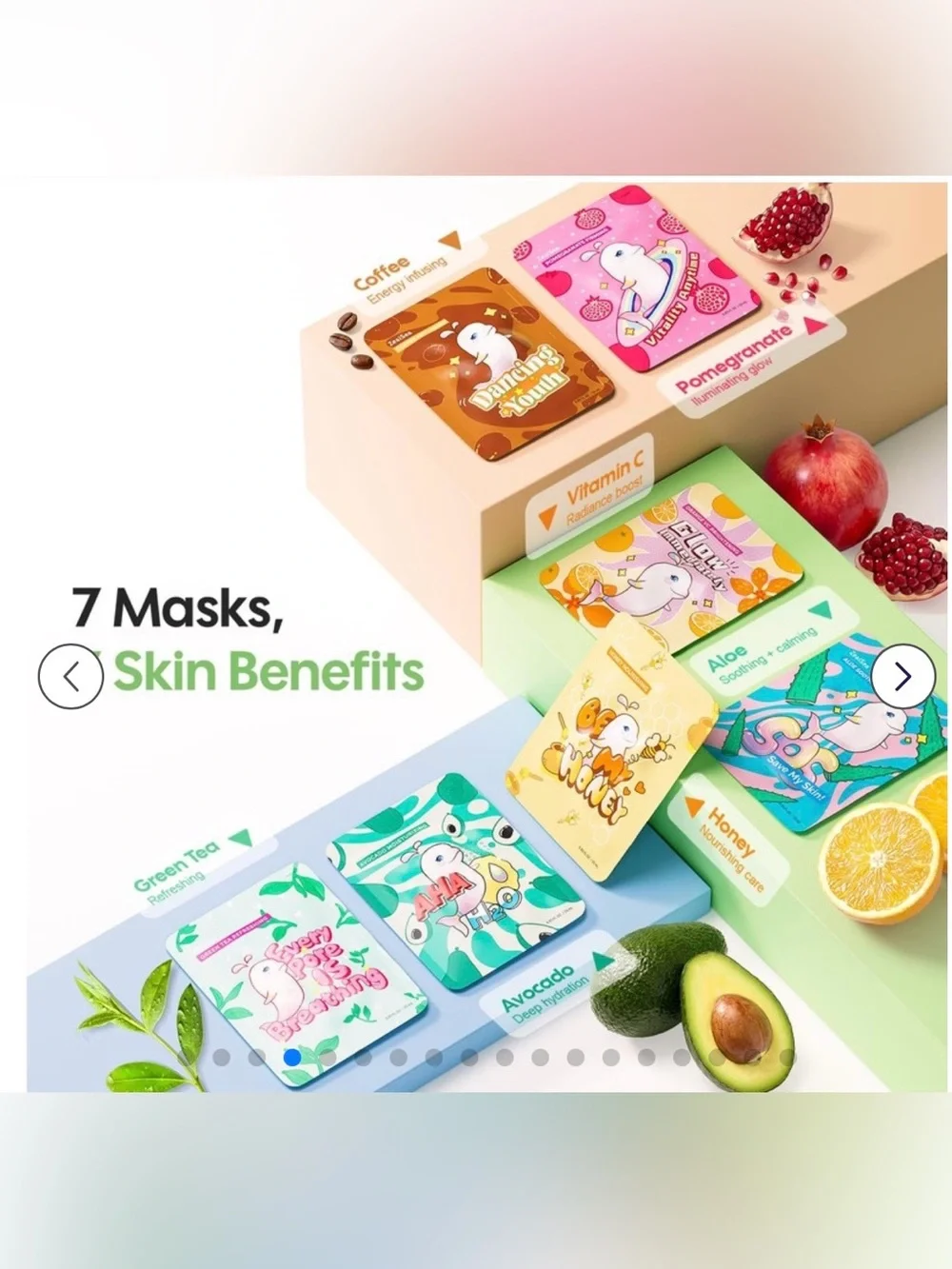 Let's Fall In Love Natural Sheet Mask 7 Piece Sealed